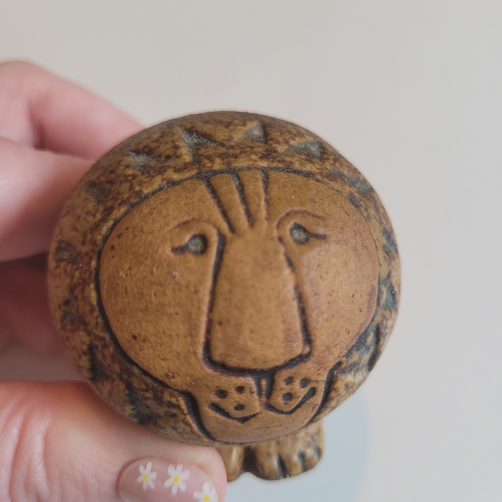 Lisa Larson for Gustavberg 'Afrika' series mini lion figurine 2x2"